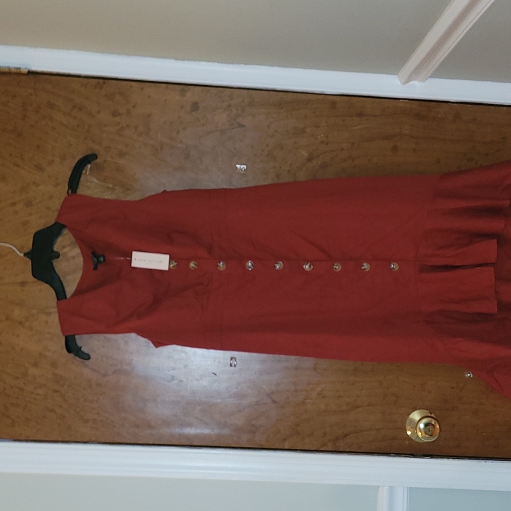 00P Ann Taylor Assymetrical Red Dress